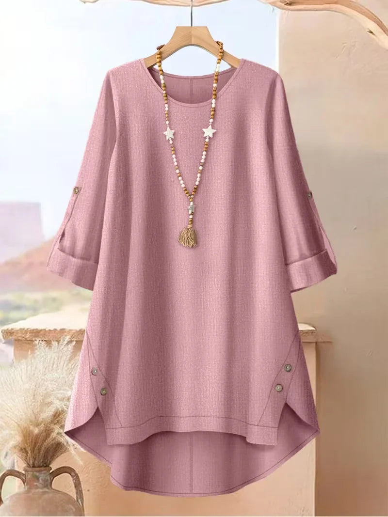 Asymmetrical Button-Front Top & Wide-Leg Pants | Elegant Casual Outfit