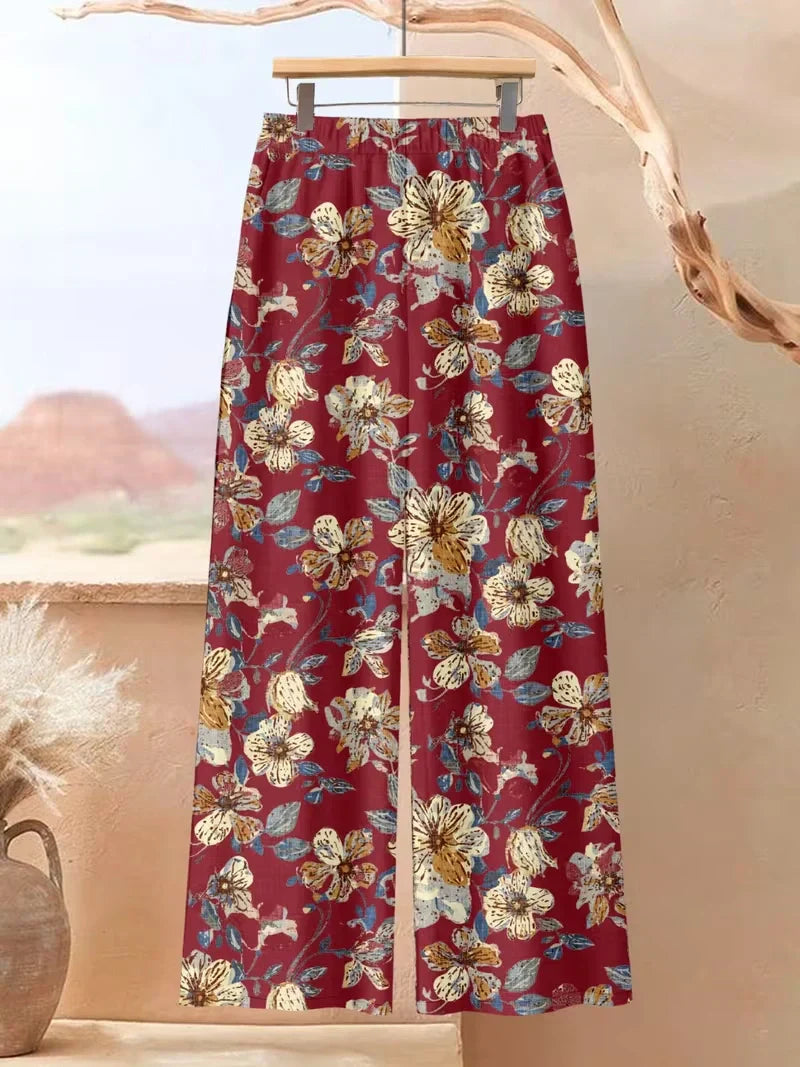 Asymmetrical Button-Front Top & Wide-Leg Pants | Elegant Casual Outfit