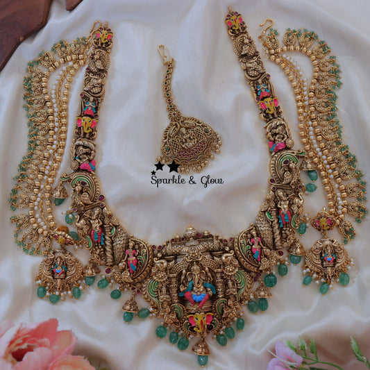 Exquisite Full Combo Jadau Kundan Necklace Set for Wedding Glamour