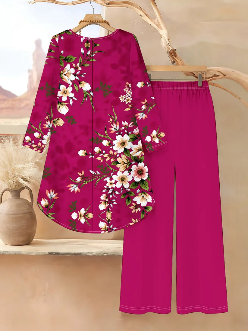 Floral Elegance Long Sleeve Co-Ord Set