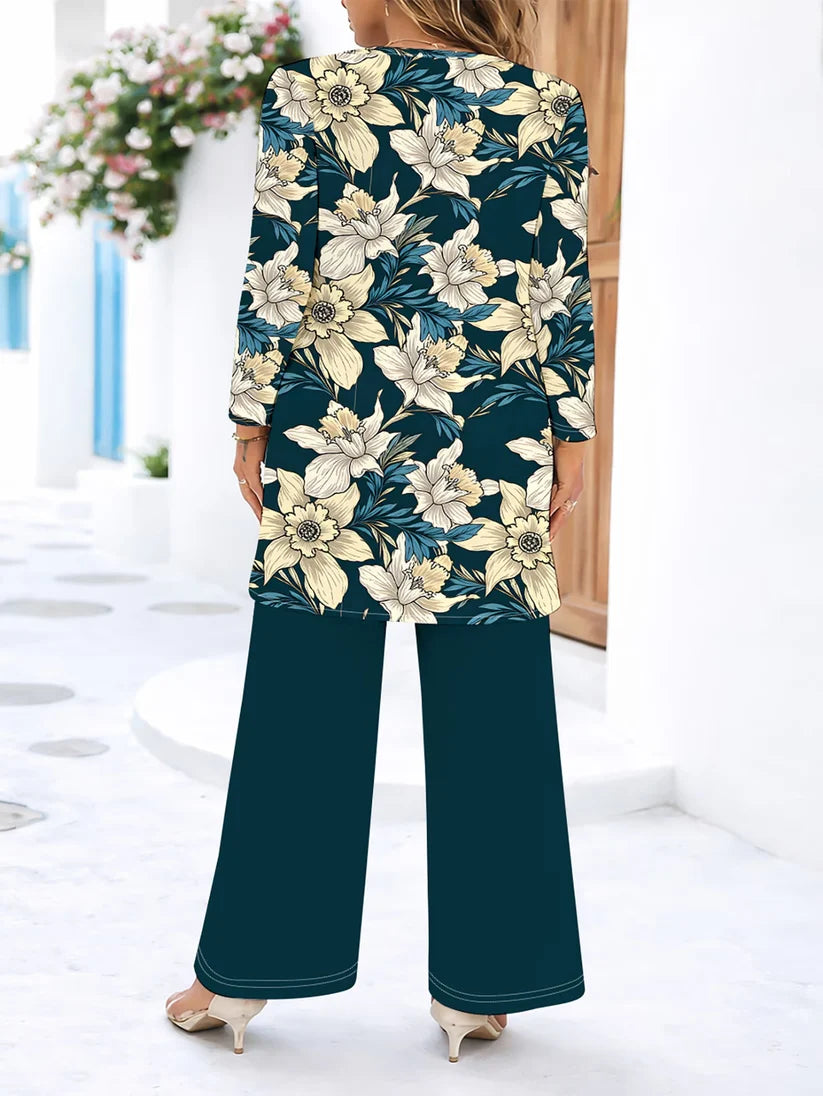 Floral Elegance Long Sleeve Co-Ord Set