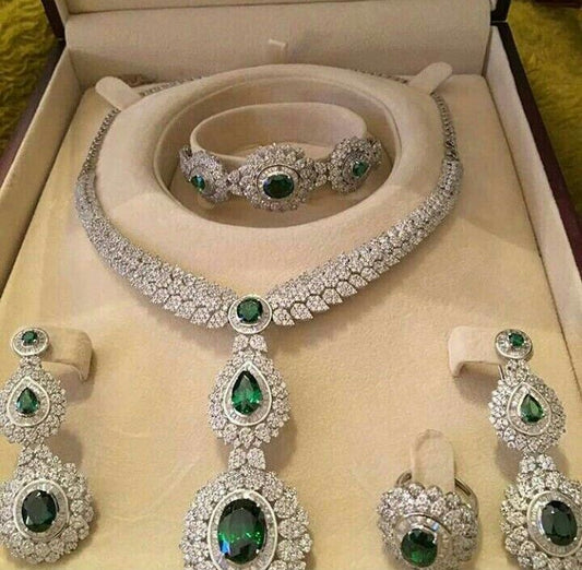 New American Diamond High Quality Earrings, choker, Jumka and necklace set