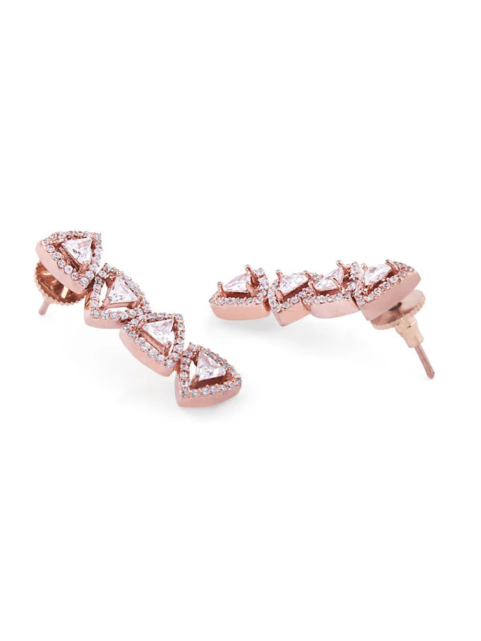Women Rose Gold-Plated & White CZ Studded Jewellery Set