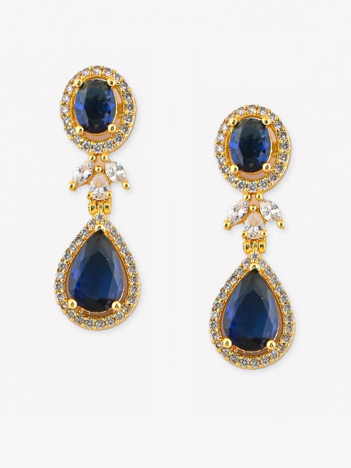 Gold-Plated American Diamond Studded Jewellery Set