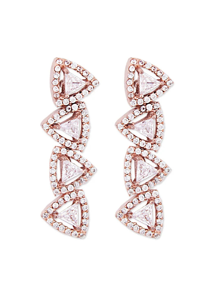 Women Rose Gold-Plated & White CZ Studded Jewellery Set