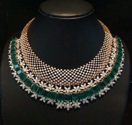 Exquisite American Diamond & Oval Stone Jewelry