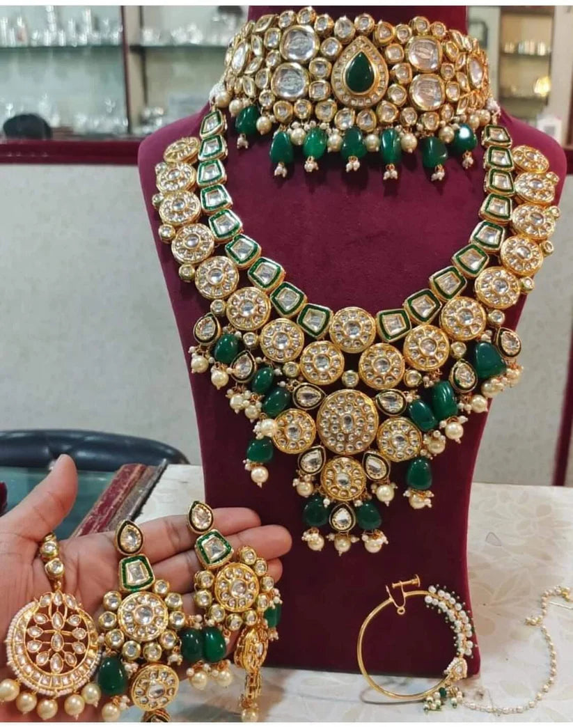 Elegant Kundan Bridal Jewellery Set - Exquisite Jadau Kundan Haar and Wedding Accessories